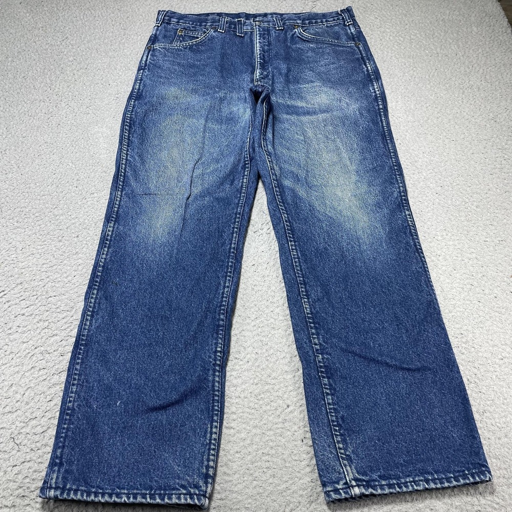 OshKosh B'gosh Jeans‎ Mens 36x30 Blue Relaxed Straight Flannel Lined Denim Work